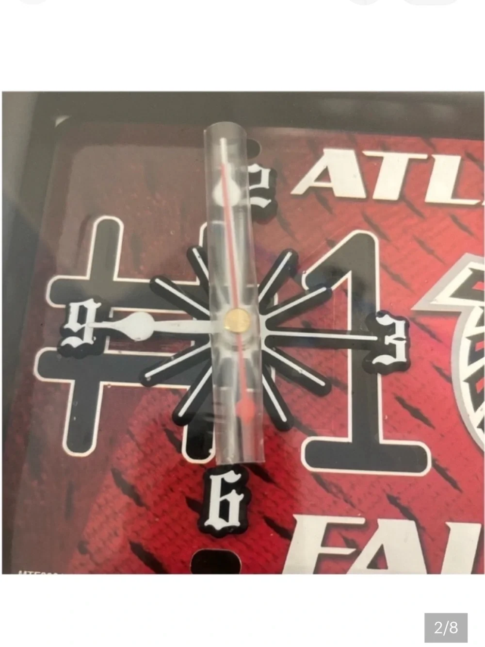 Vintage 2001 SEALED NFL Atlanta Falcons #1 FAN Clock Quartz Red Black Wall Table